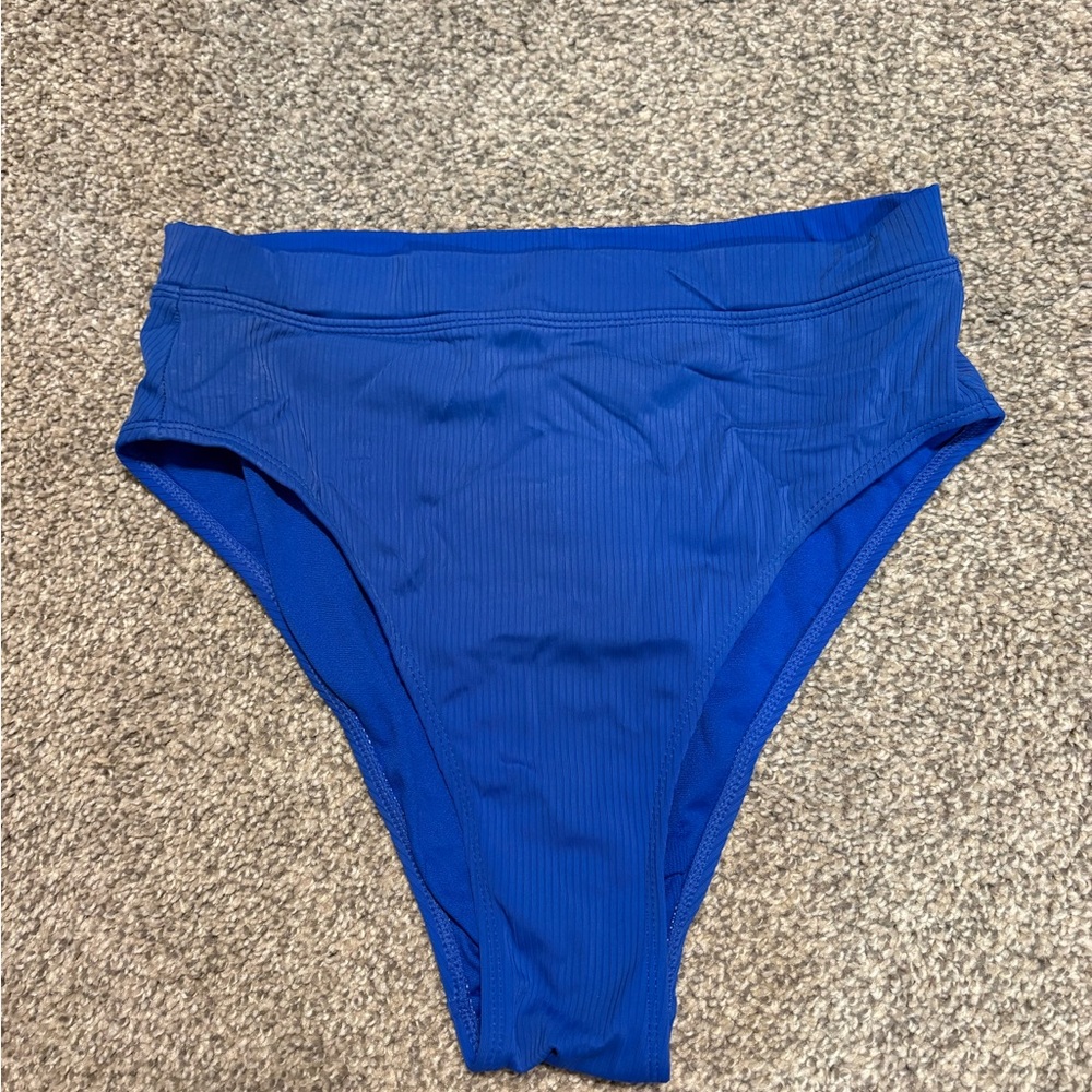 Xhilaration High-Waist Ribbed Swim Bottom - Royal Blue
